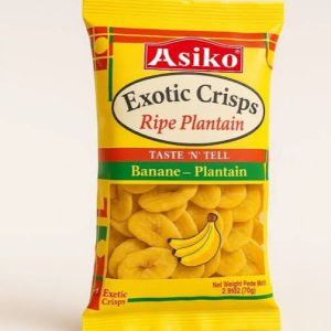 Asiko Slightly Salted Sweet Plantain Chips Box 70G X 24 - Pack
