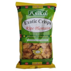 Asiko Unsalted Sweet Plantain Chips Box - 70g x 24